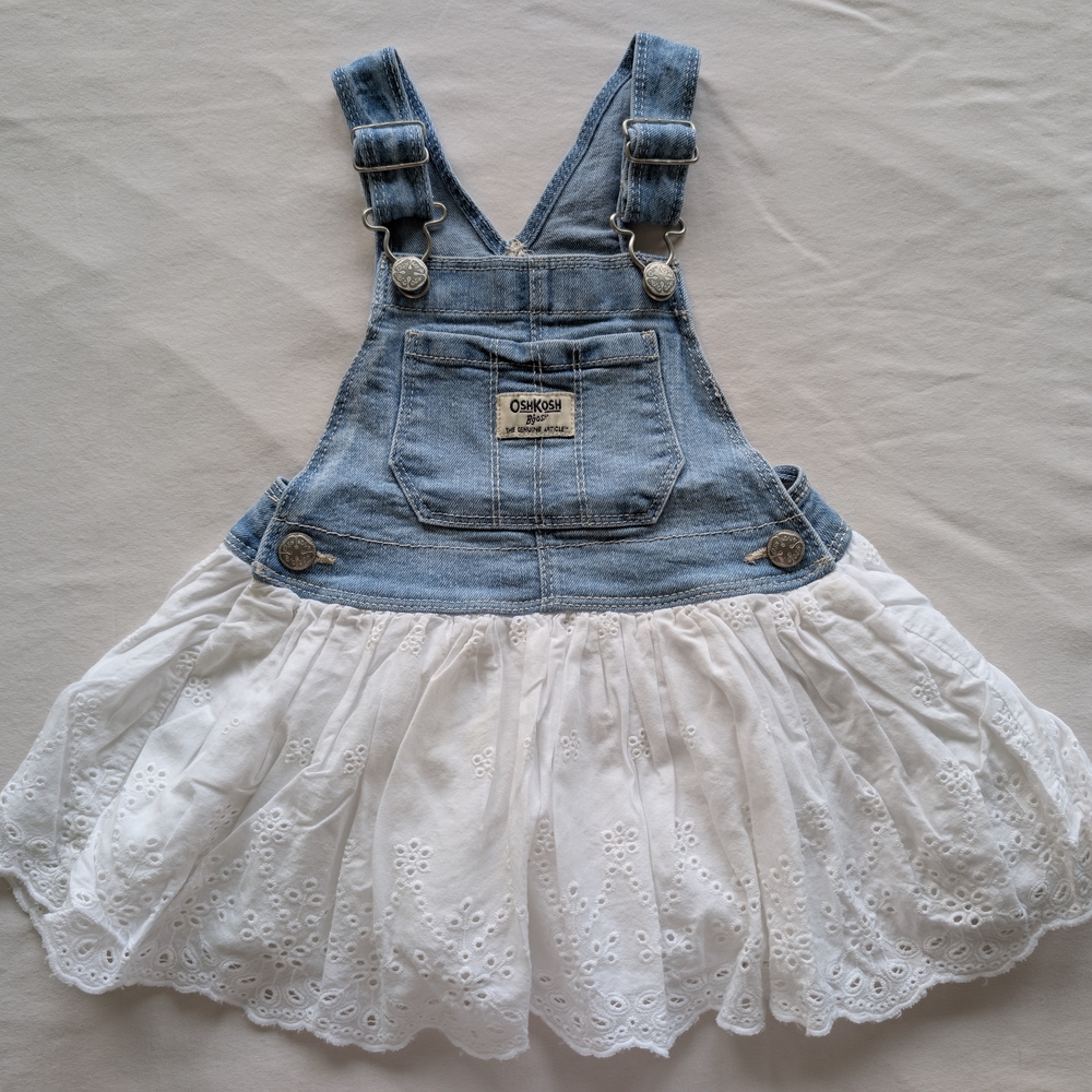 OshKosh B'gosh Blue and White Casual Dress with Delicate Accents